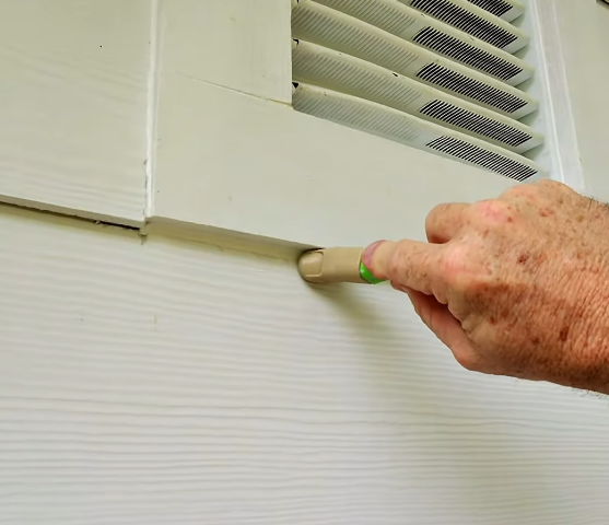 Smooth Using The Caulking Finger